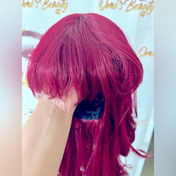 Crimson Red Full Wig - Picture 4 of 6